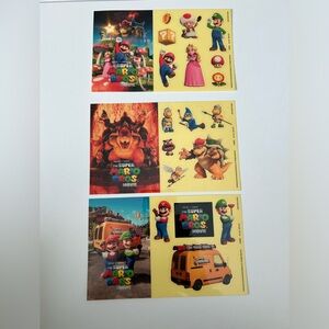 Brand New Set of 3 Mario Bros Movie Stickers